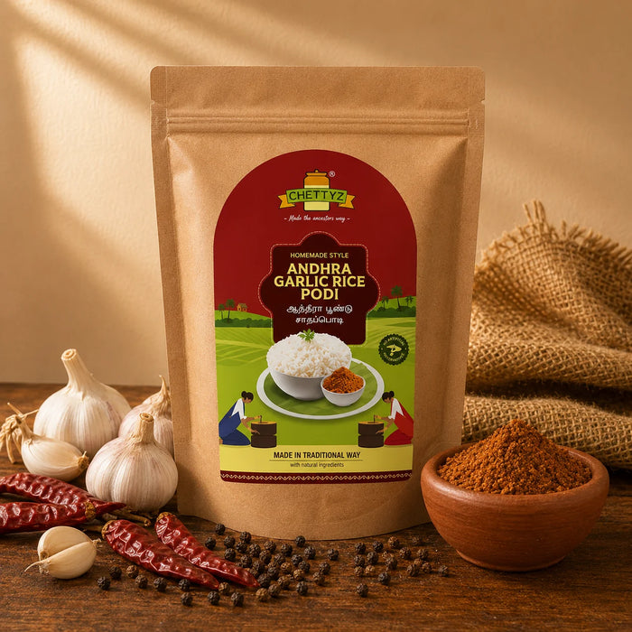 Homemade Style Andhra Garlic Rice Podi
