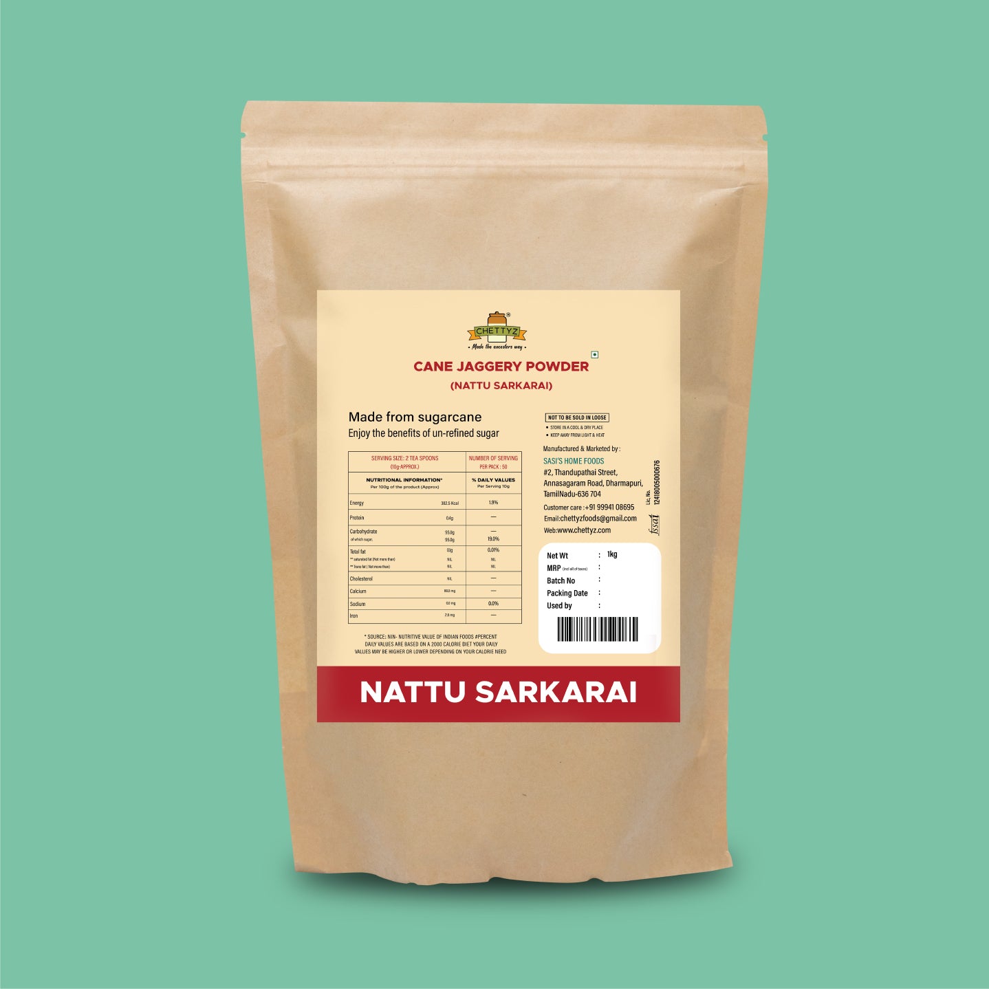 Cane Jaggery Powder (Nattu Sakkarai)