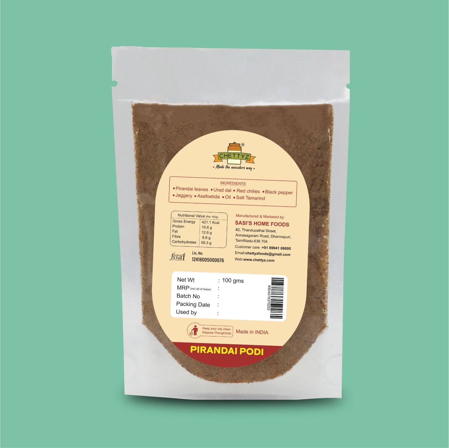 Homemade Style Pirandai Podi (For Rice & Idli/Dosa)