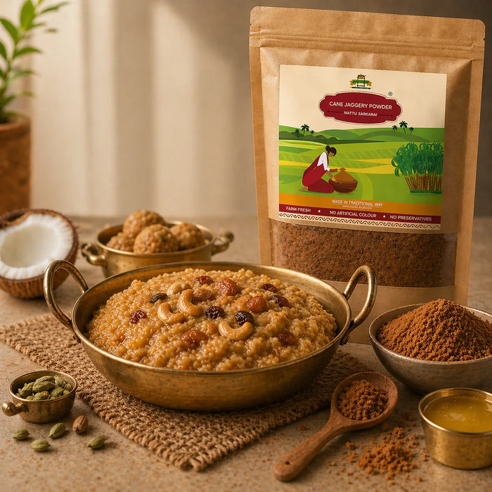 Cane Jaggery Powder (Nattu Sakkarai)
